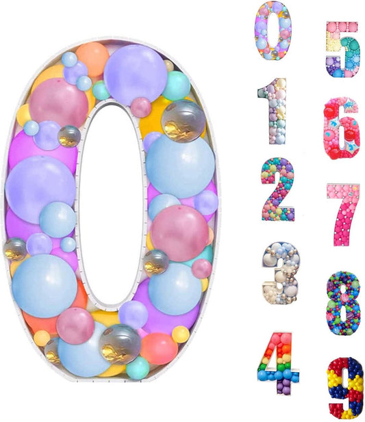 Mosaic Number Stand-up Balloon Set