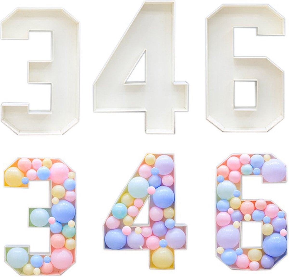 Mosaic Number Stand-up Balloon Set