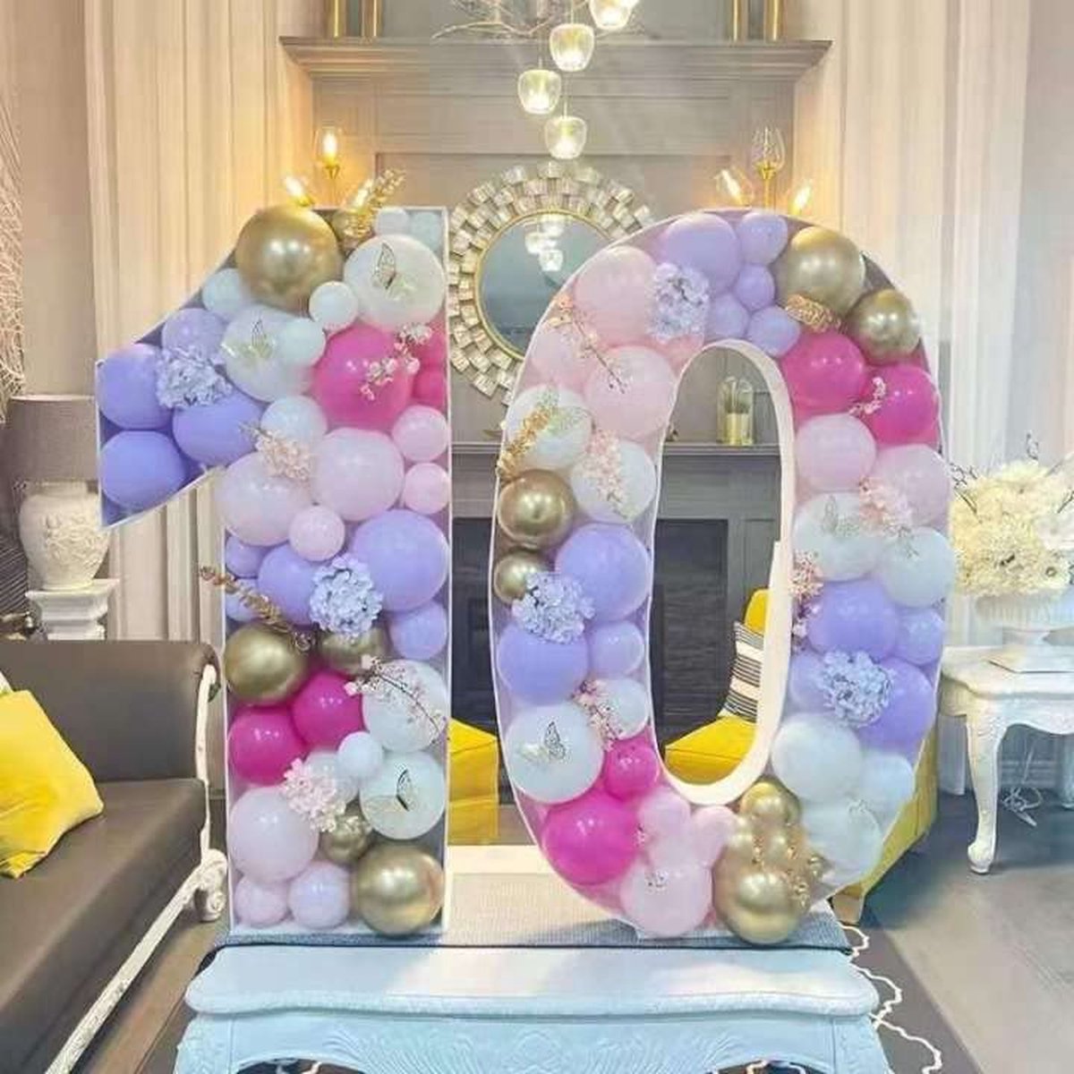 Mosaic Number Stand-up Balloon Set