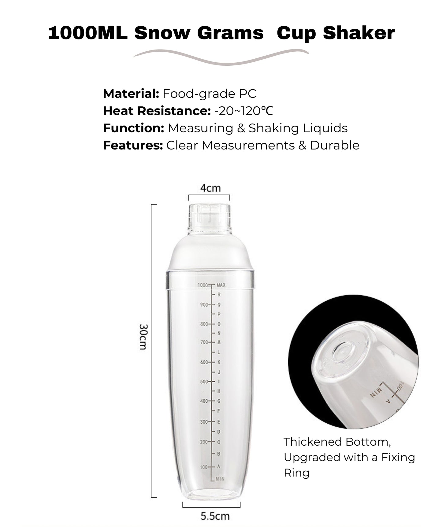 1000ML Cocktail Shaker Cup