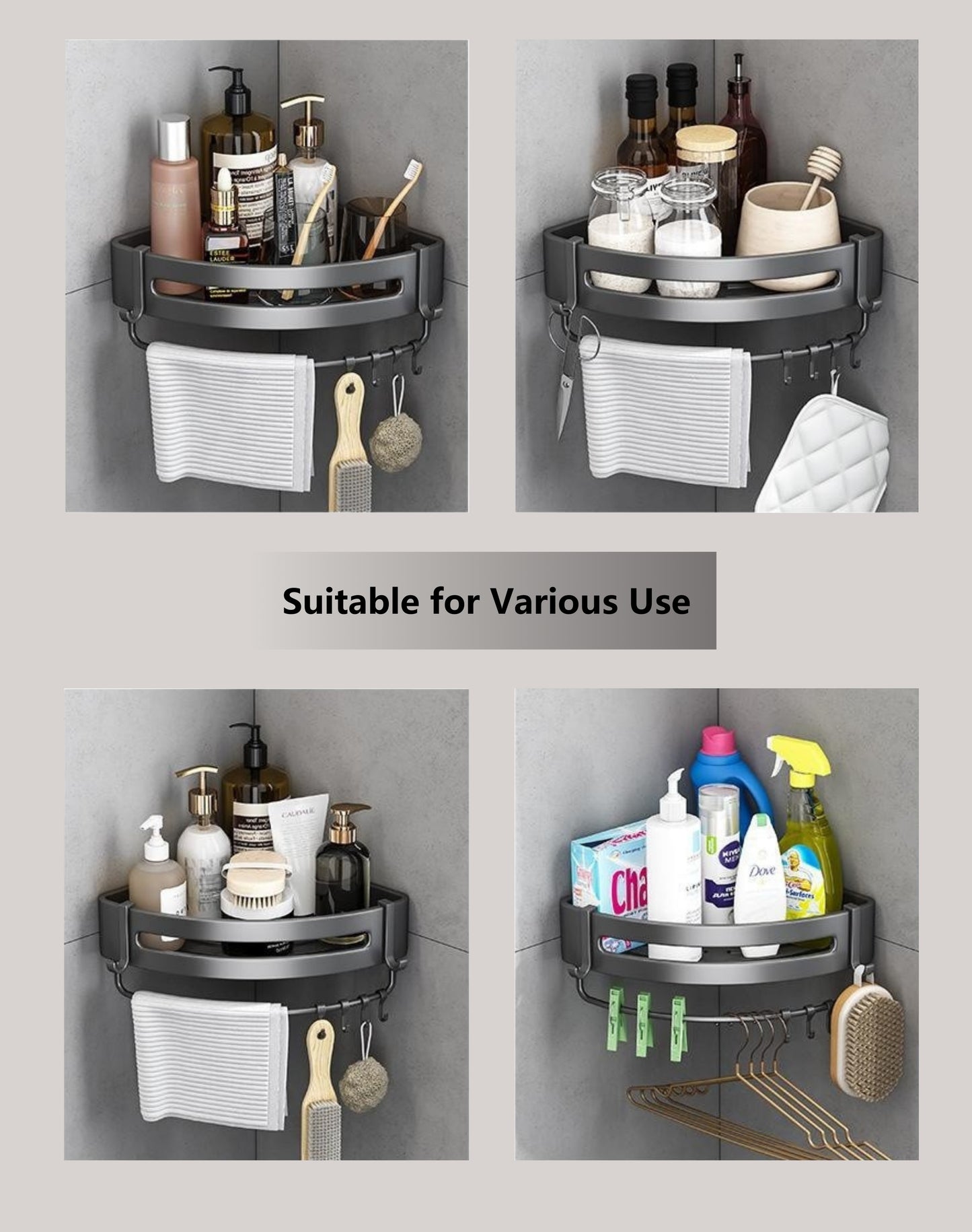 3-Pack Large Shower Rack