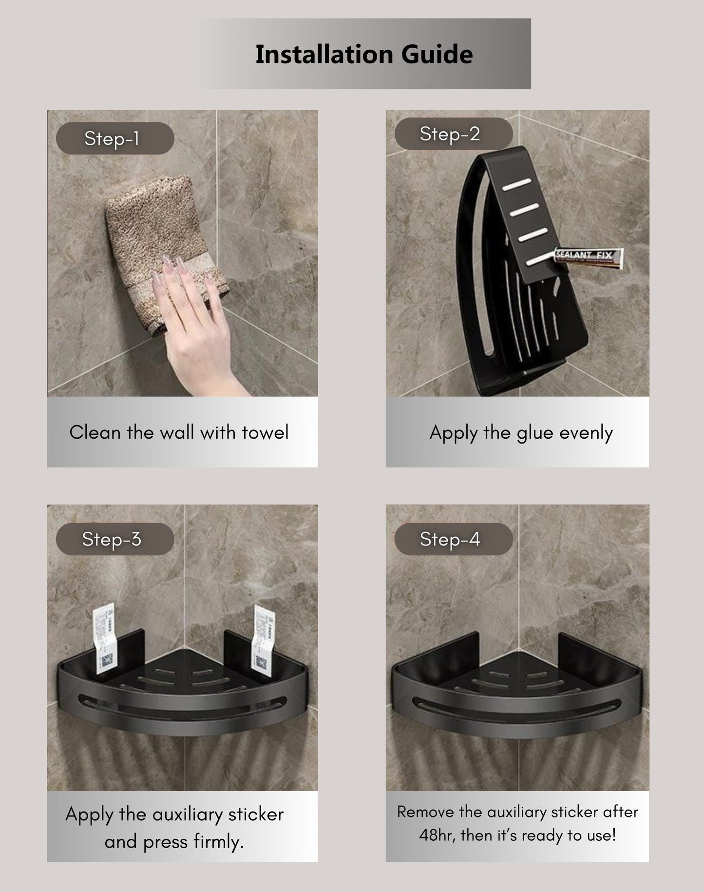 3-Pack Large Shower Rack