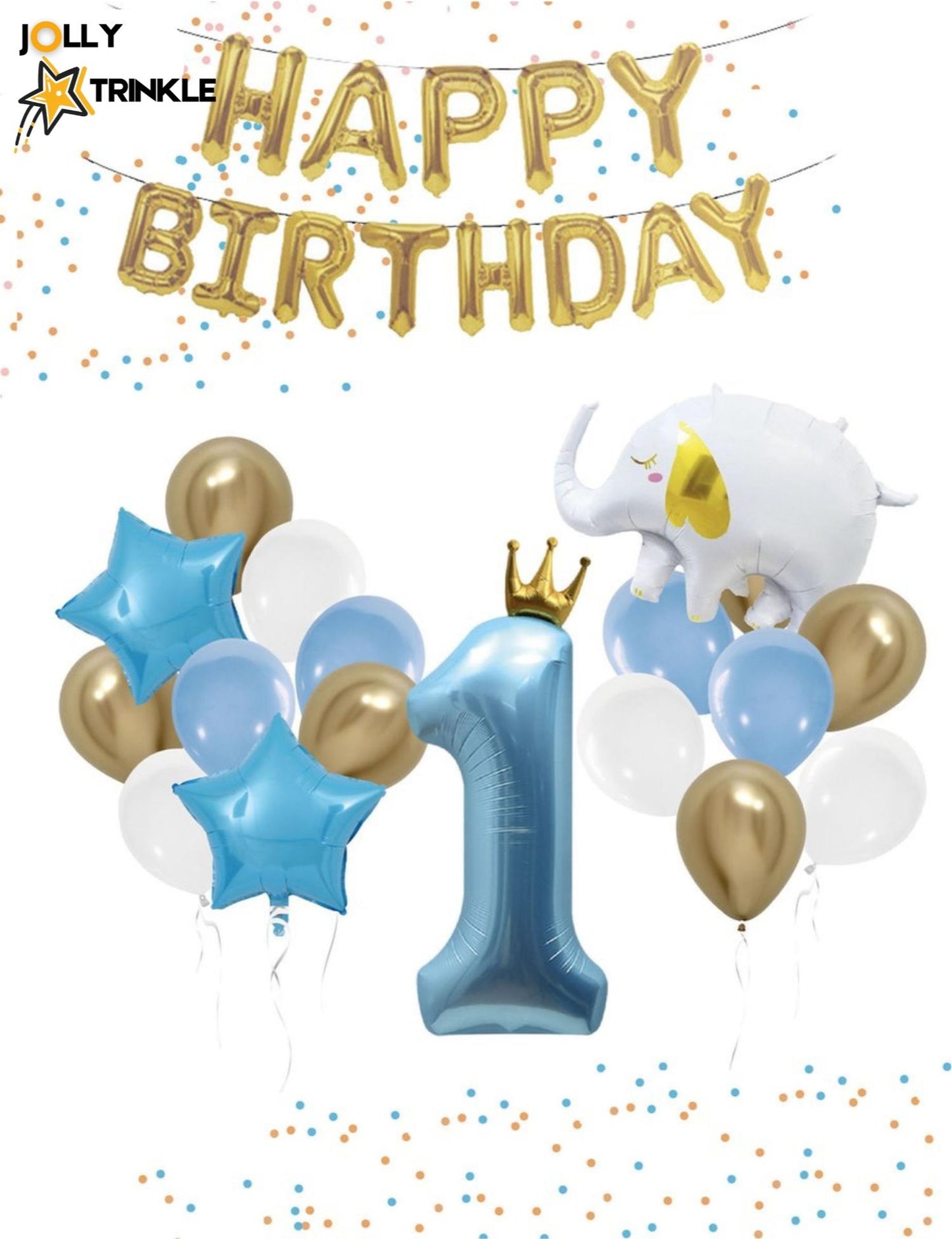 Baby's 1st Birthday Party Elephant Balloon Set
