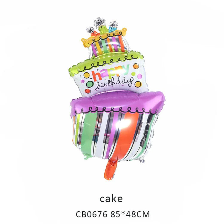 Happy Birthday Cake Foil Balloon MOQ 50pcs