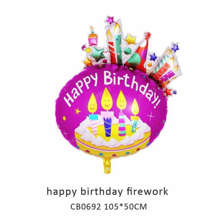 Happy Birthday Firework Foil Balloon MOQ 50pcs
