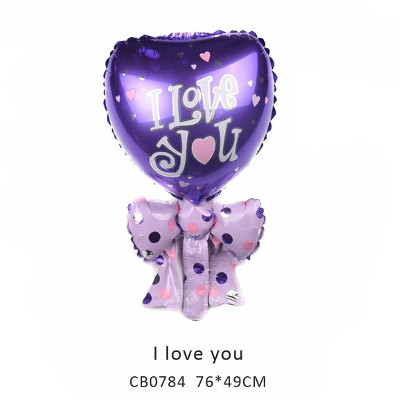 I Love You Bow-Knot Foil Balloon MOQ 50pcs