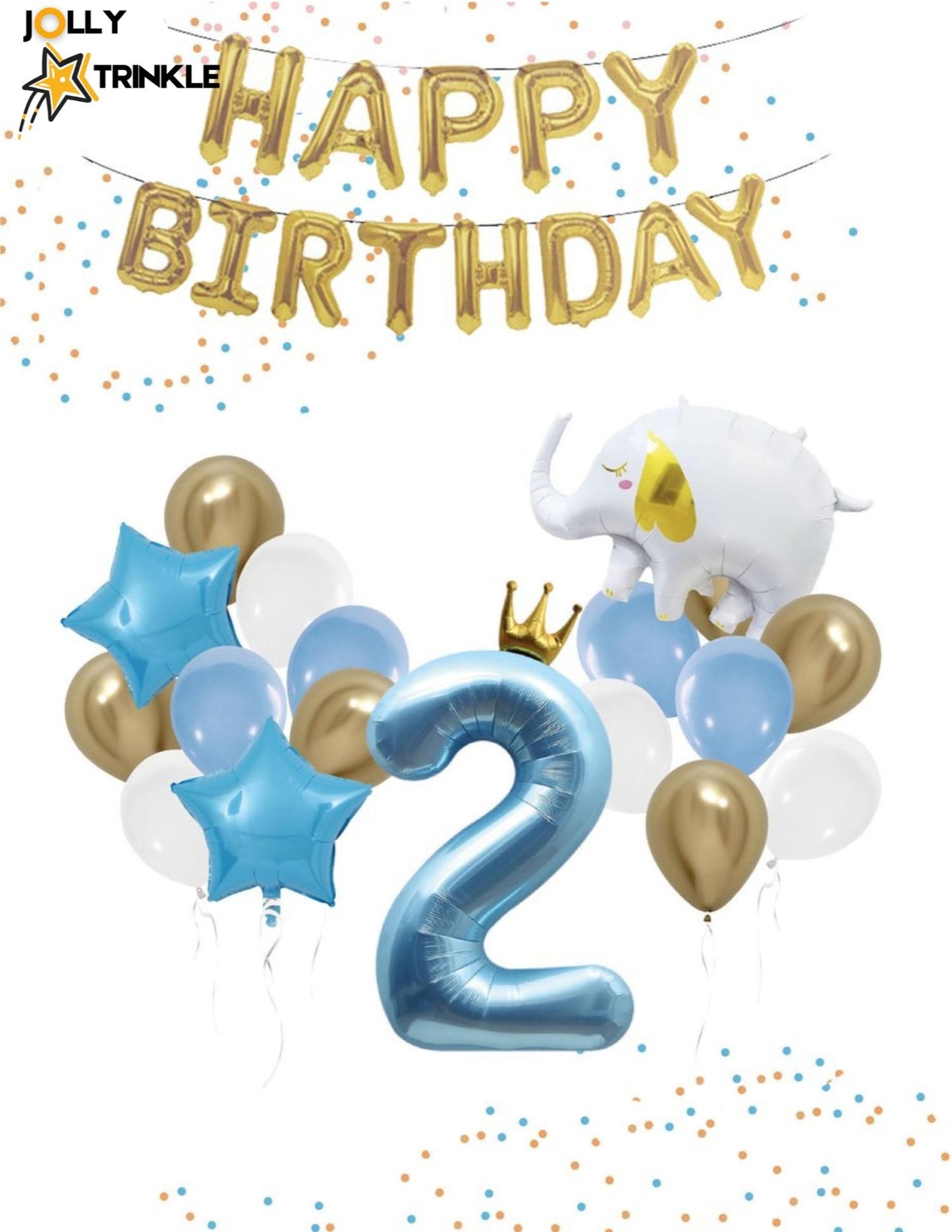 Baby's 2nd Birthday Party Elephant Balloon Set