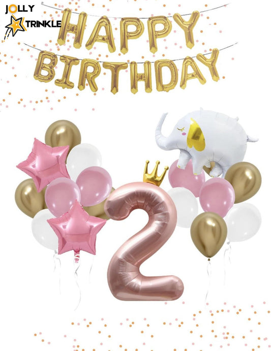 Baby's 2nd Birthday Party Elephant Balloon Set