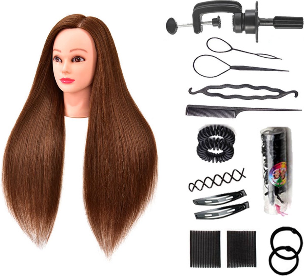 60% Real Hair Mannequin Training Head