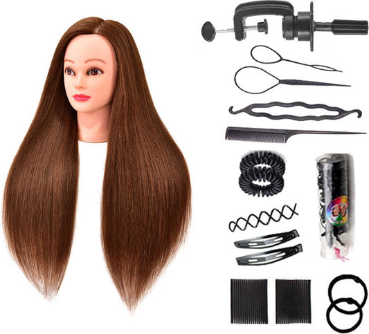 60% Real Hair Mannequin Training Head