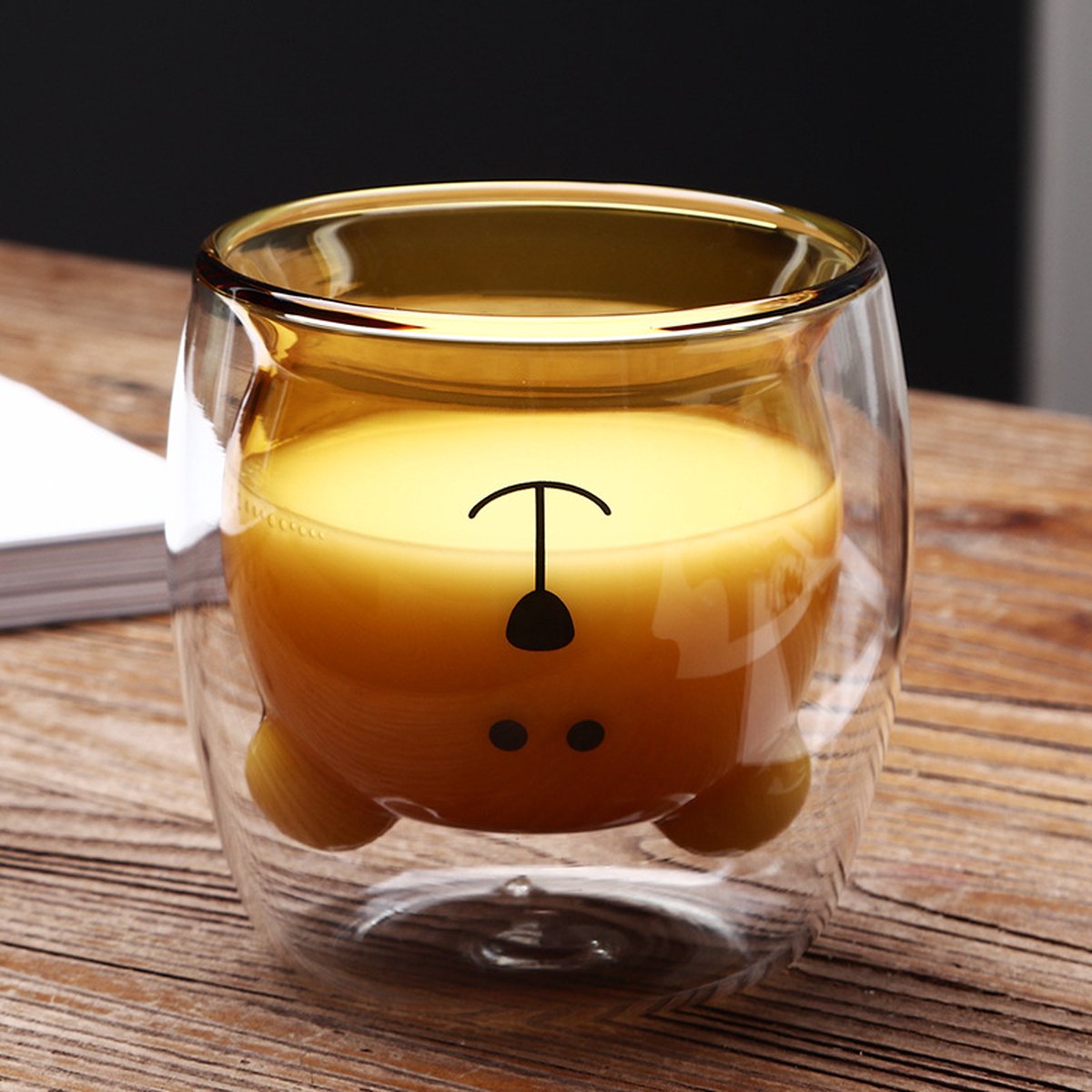 6-Piece Cute Bear Double Wall Glass Set