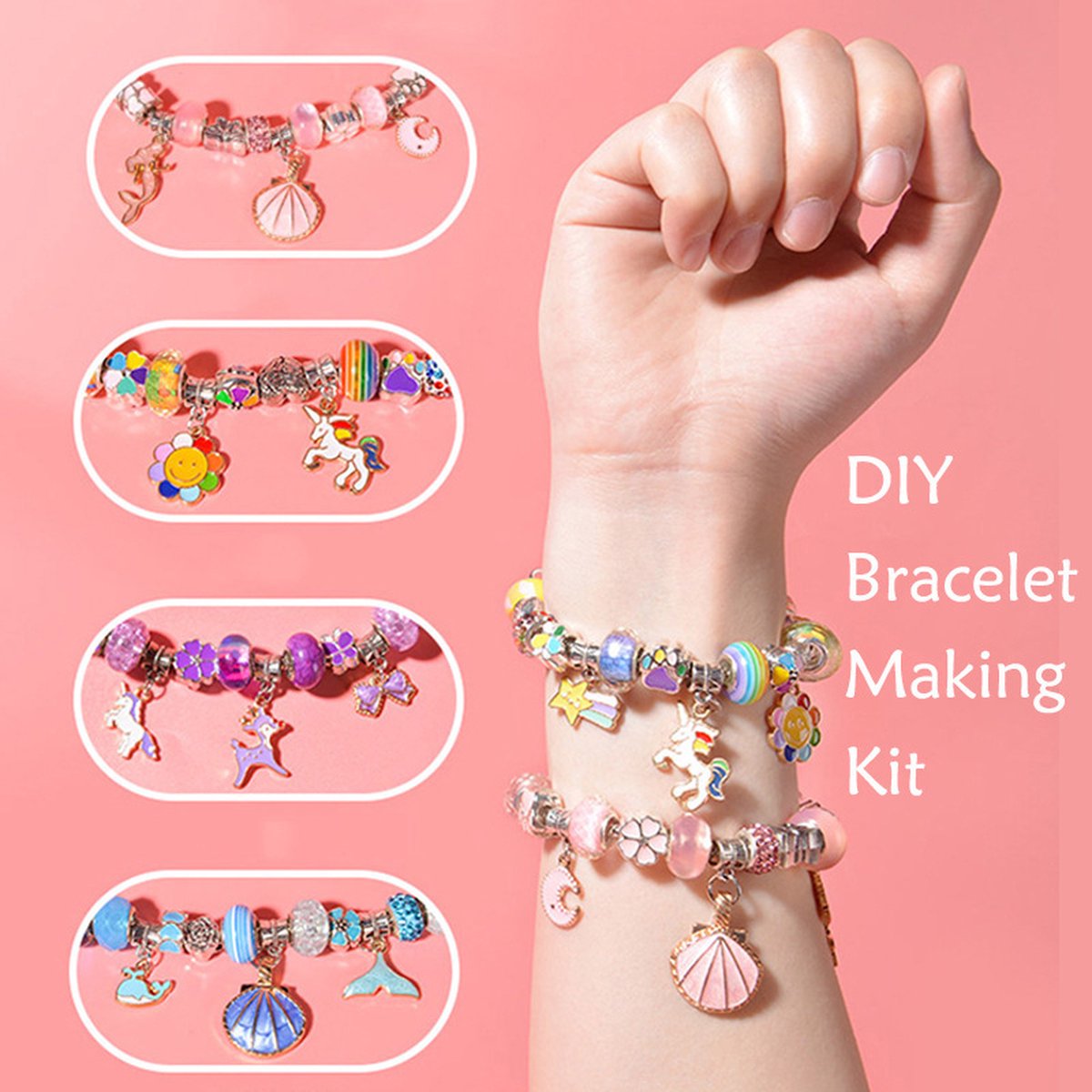 Girls Mermaid Bracelets DIY Set 68 Pieces
