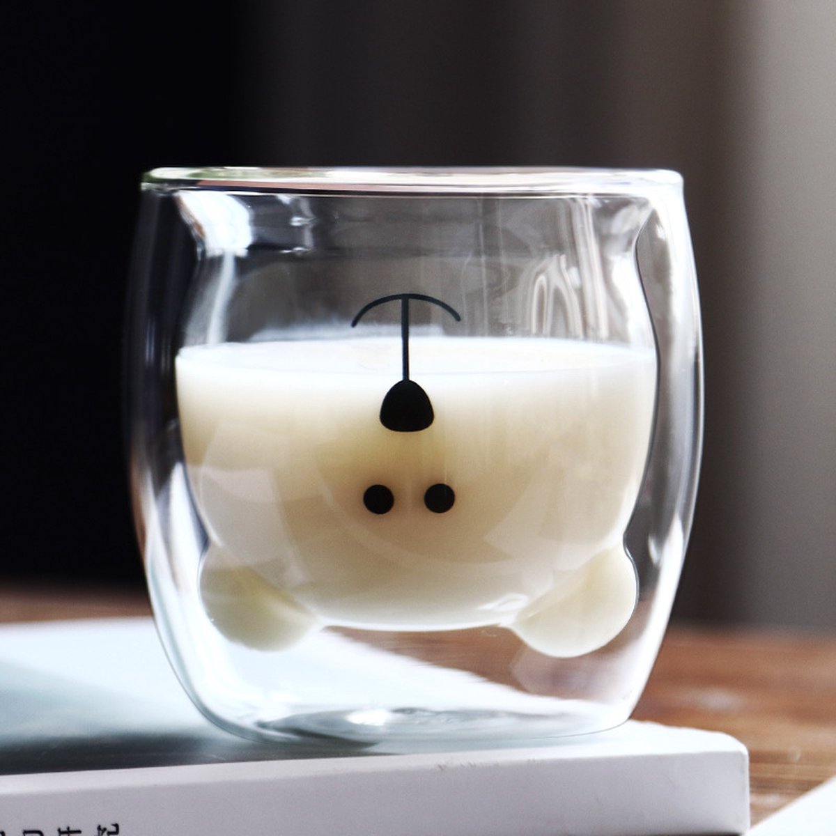 6-Piece Cute Bear Double Wall Glass Set