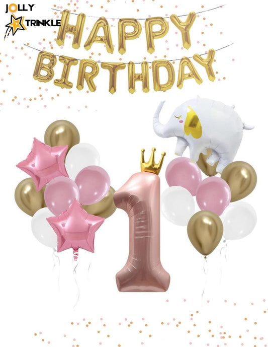 Baby's 1st Birthday Party Elephant Balloon Set