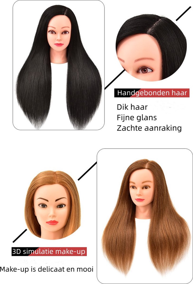60% Real Hair Mannequin Training Head